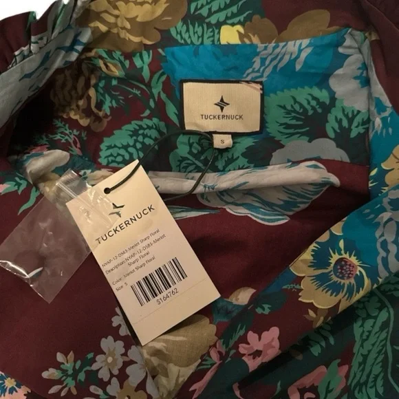 Tuckernuck Alice Verdant Floral Midi Dress NWT Small Oxblood Ruffle Sleeve - Picture 13 of 14